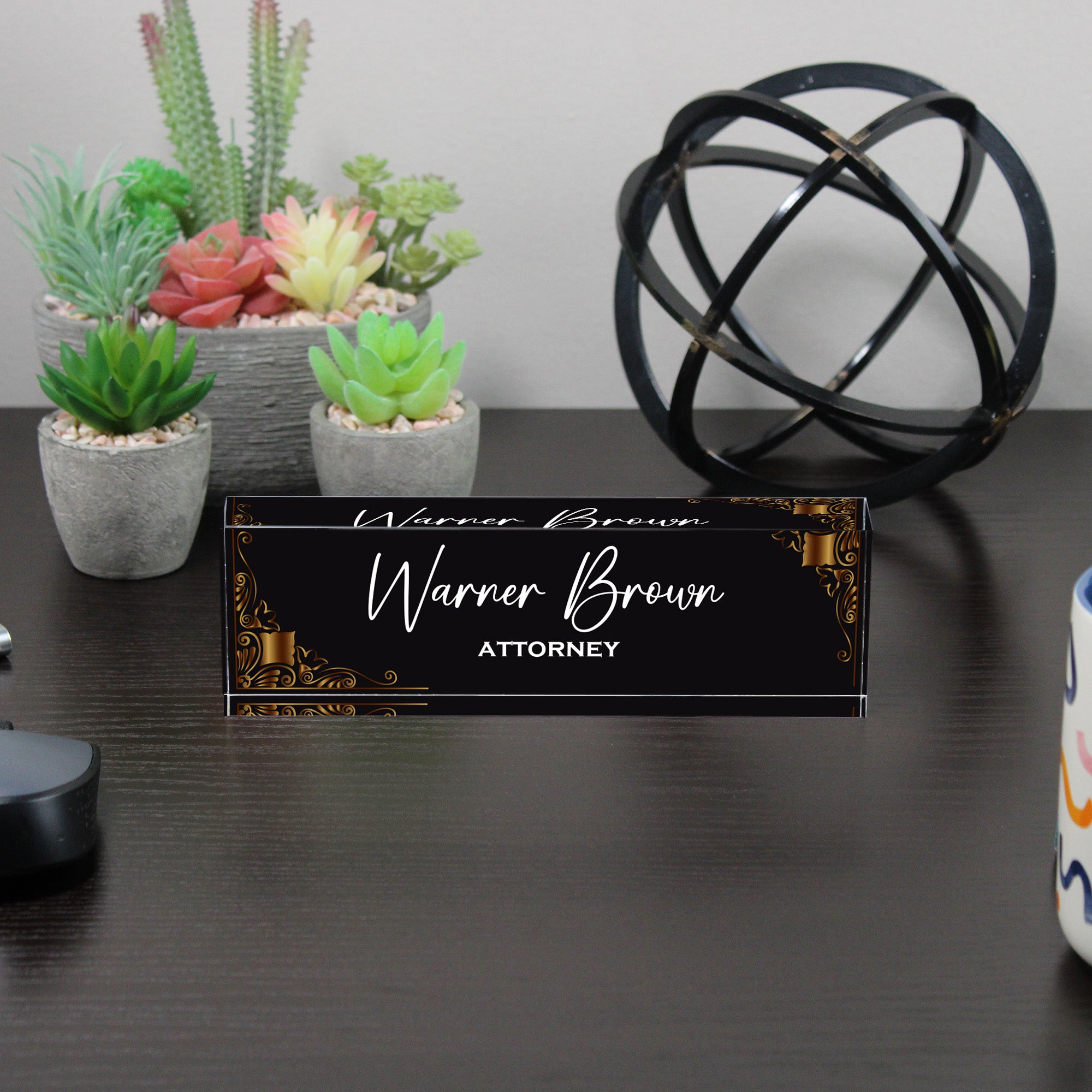 Personalized Elegant Acrylic Desk Block Name Plate for Attorneys – Customizable Office Decor Gift - Image 6
