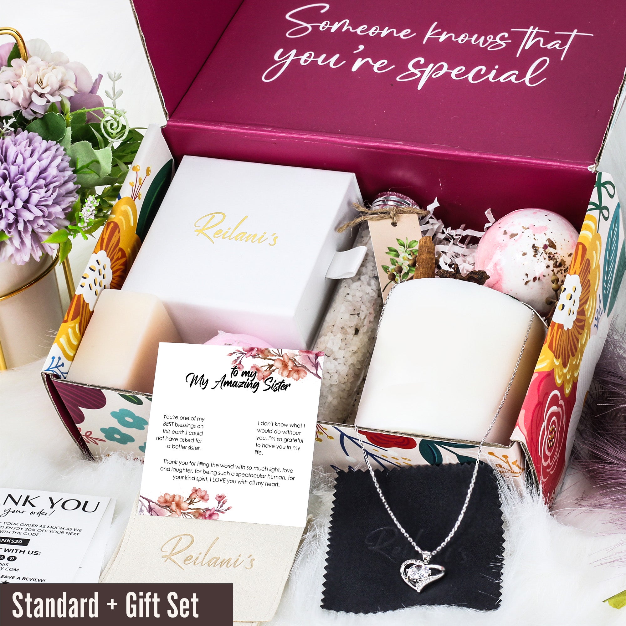 Personalized Sister Message Card Necklace – Elegant Floral Design, Premium Silver Craftsmanship, Perfect Gift for Birthdays & Special Occasions - Image 6