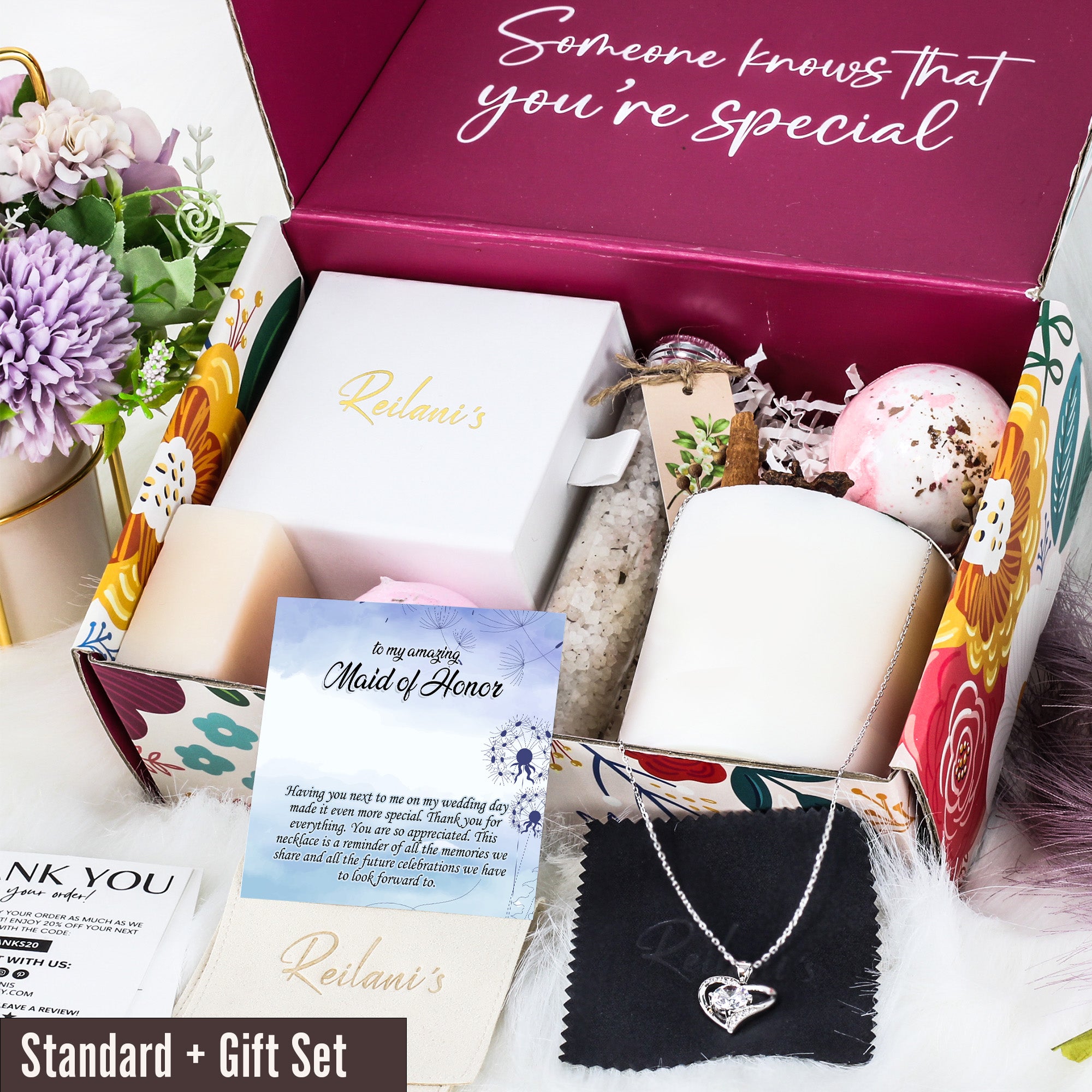 Personalized Maid of Honor Necklace with Heartfelt Message Card - Customizable Silver Knot Pendant for Cherished Memories - Image 6