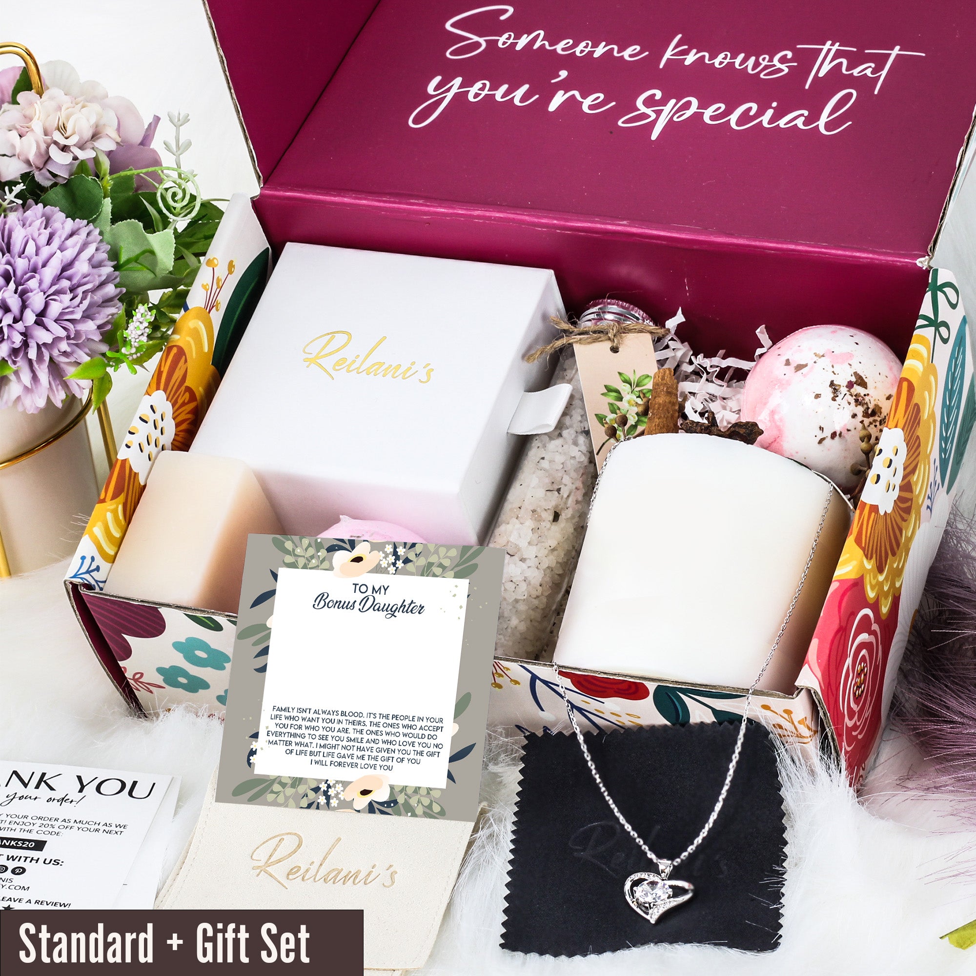 Heartfelt "Bonus Daughter" Necklace with Custom Message Card - Elegant Knot Design, Perfect Gift for Stepfamily Bonding - Image 6