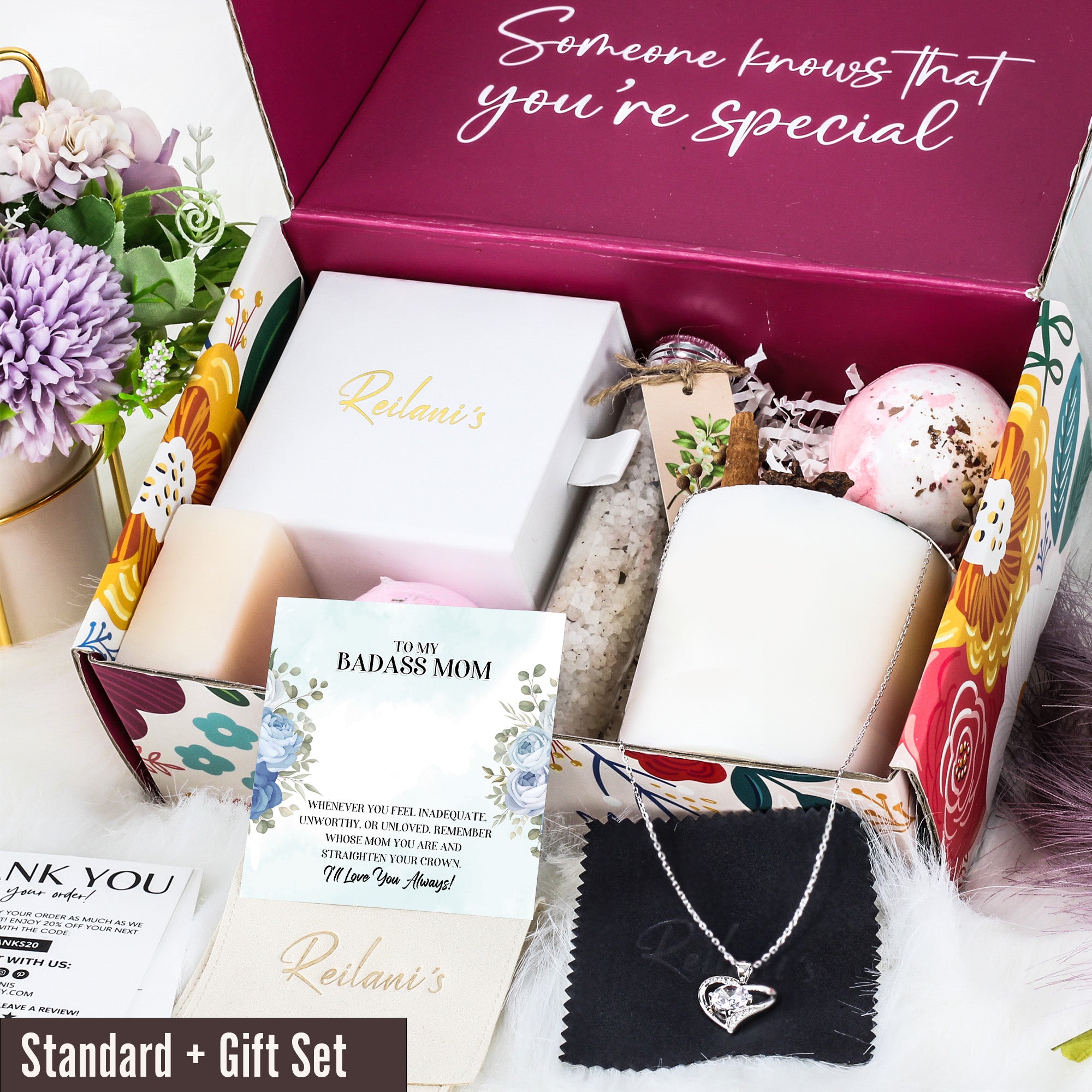 "Personalized Badass Mom Necklace with Inspirational Message Card - Perfect Gift for Mother's Day or Birthdays" - Image 6