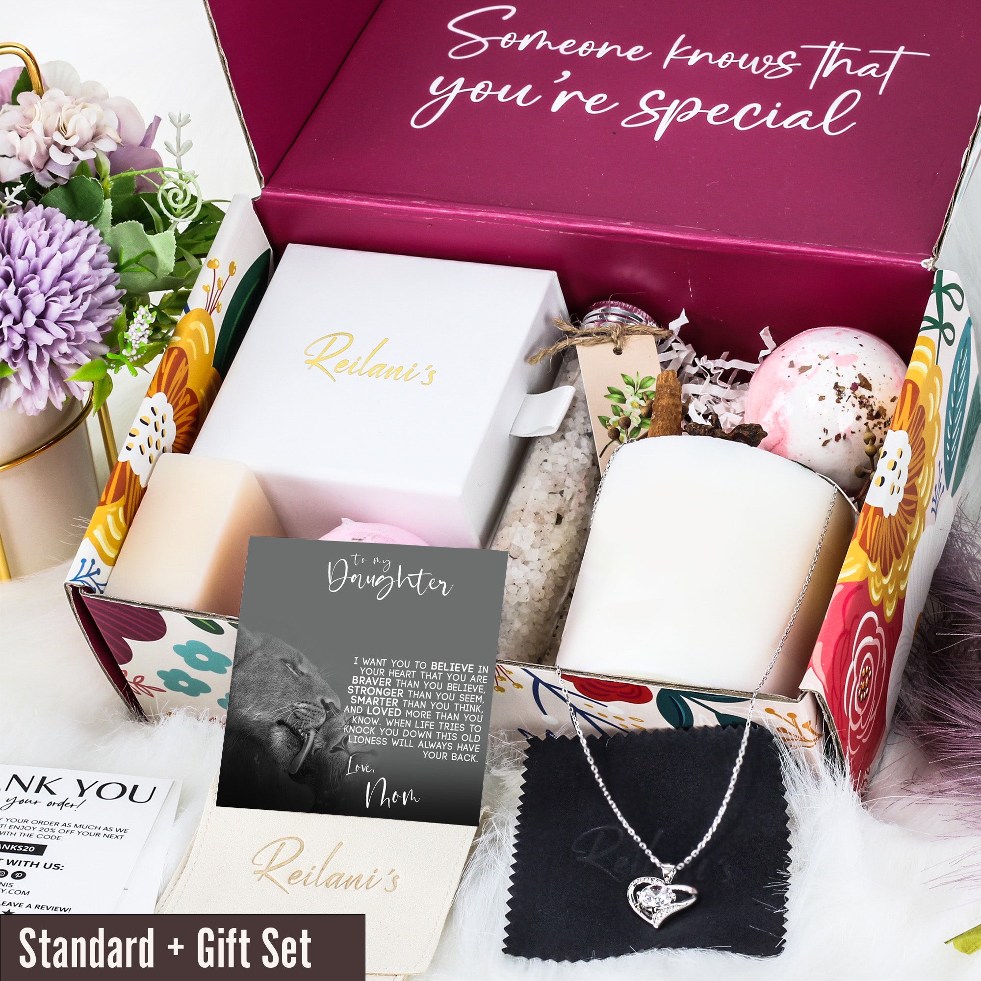 Personalized Mother-Daughter Necklace with Inspirational Message Card and Lioness Imagery – Perfect for Heartfelt Gift Giving - Image 6