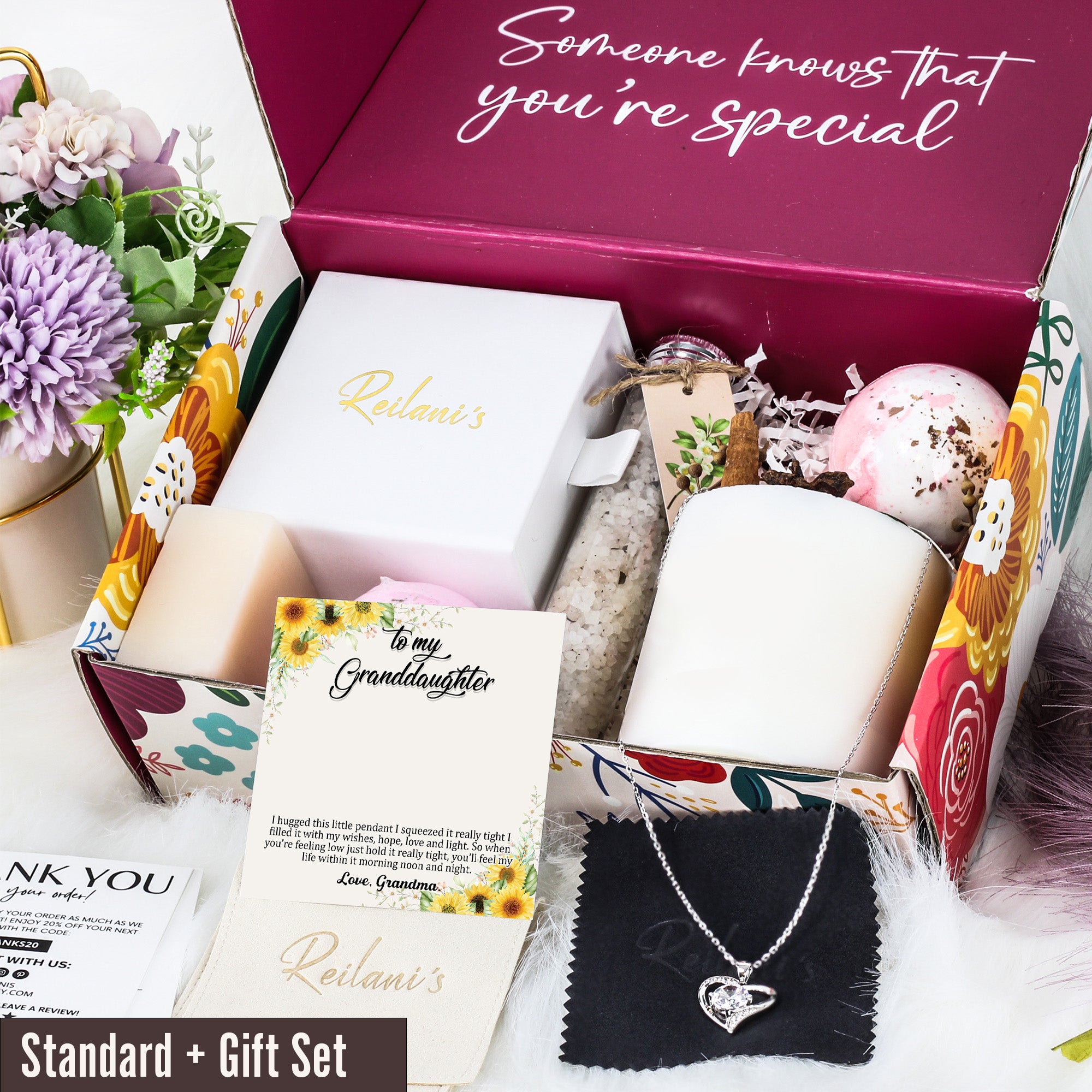 Personalized "To My Granddaughter" Necklace with Inspirational Message and Sunflower Design – Perfect Gift for Special Occasions - Image 6