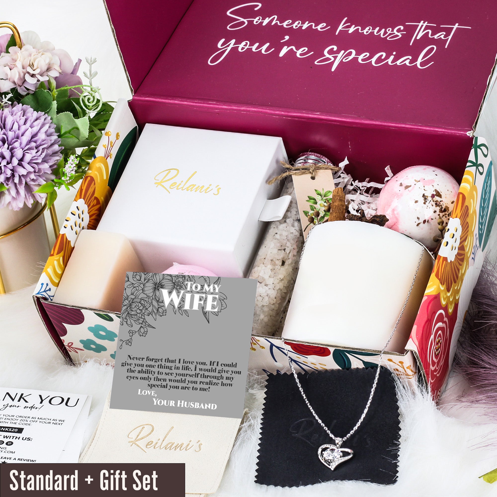 Personalized Message Card Necklace for Wife - Handmade Silver Knot Pendant with Sentimental Quote - Image 6