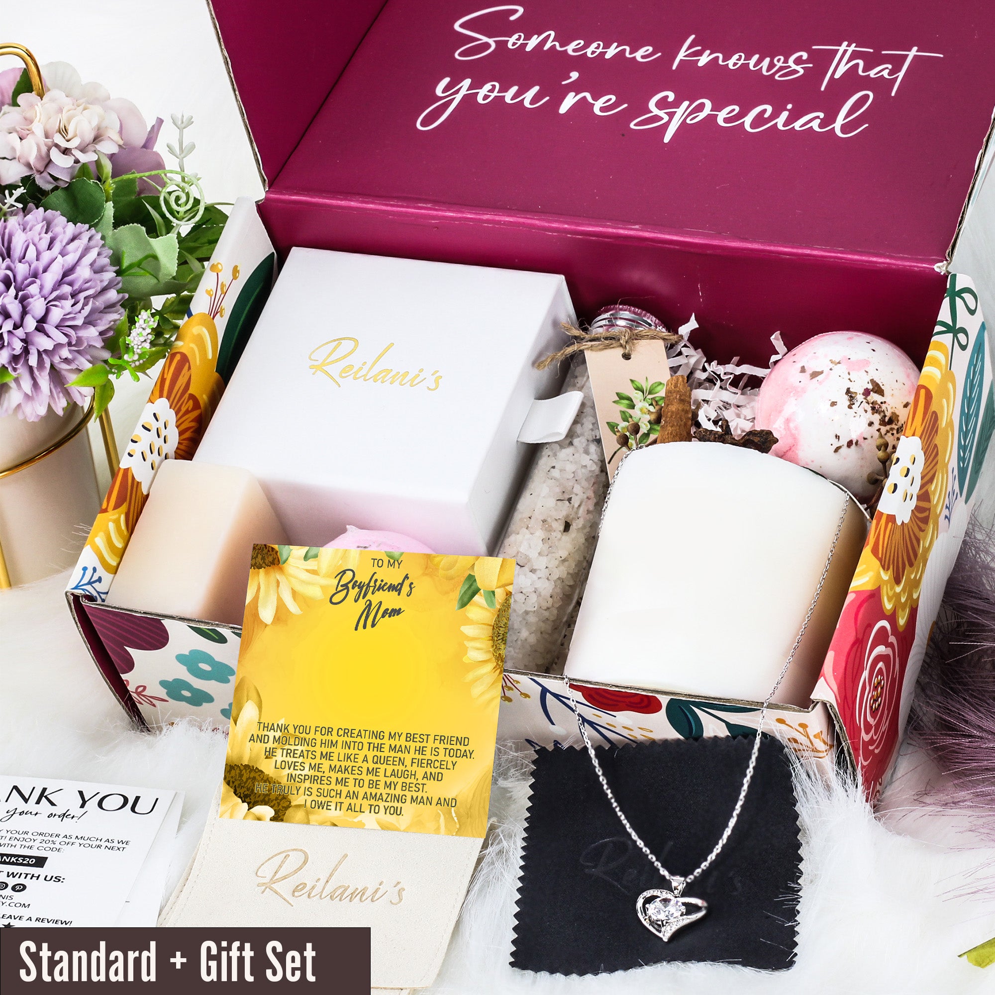 Heartfelt Message Card Necklace for Boyfriend's Mom – Personalized Keepsake Gift with Meaningful Sunflower Design, Premium Quality Craftsmanship - Image 6