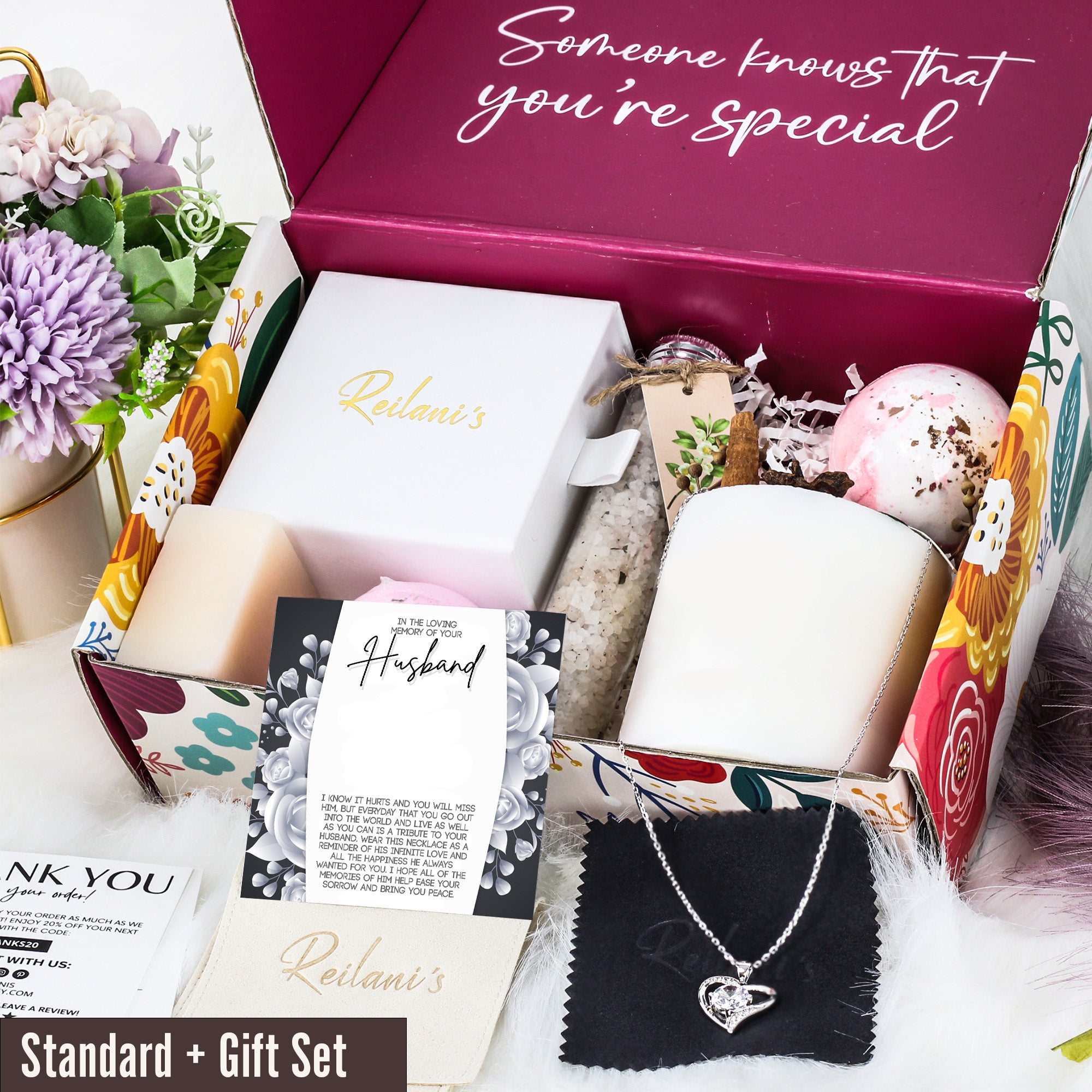 Elegant Memorial Necklace for Husband - Personalized Sympathy Gift with Engraved Pendant and Comforting Message - Image 6