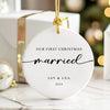 Personalized Our First Christmas Married Ceramic Ornament - Customizable Couples Keepsake for 2024 - Image 6