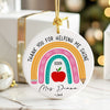 Personalized Teacher Appreciation Ceramic Ornament - Custom "Thank You for Helping Me Shine" Gift with 2024 Rainbow Design - Image 6