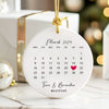 Personalized Ceramic Wedding Date Ornament - Custom Calendar Design with Gold Hanging Cord – Perfect Marriage Keepsake Gift - Image 6