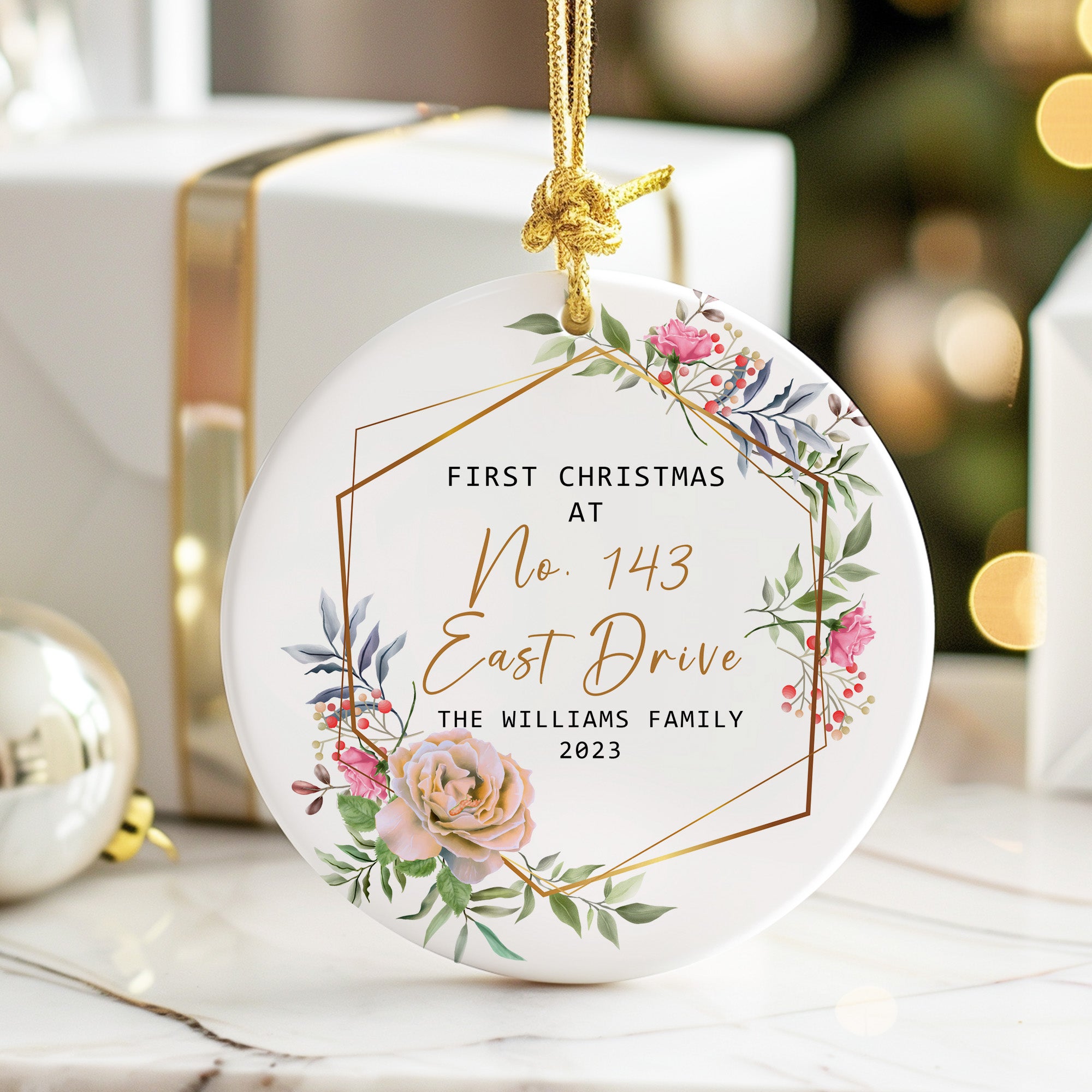 Cherished First Christmas Ornament – Personalized Ceramic Keepsake for New Home Celebrations - Image 6