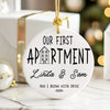 Personalized Our First Apartment Ceramic Ornament – Custom Engraved Gift for Couples, New Home Keepsake 2024 - Image 6
