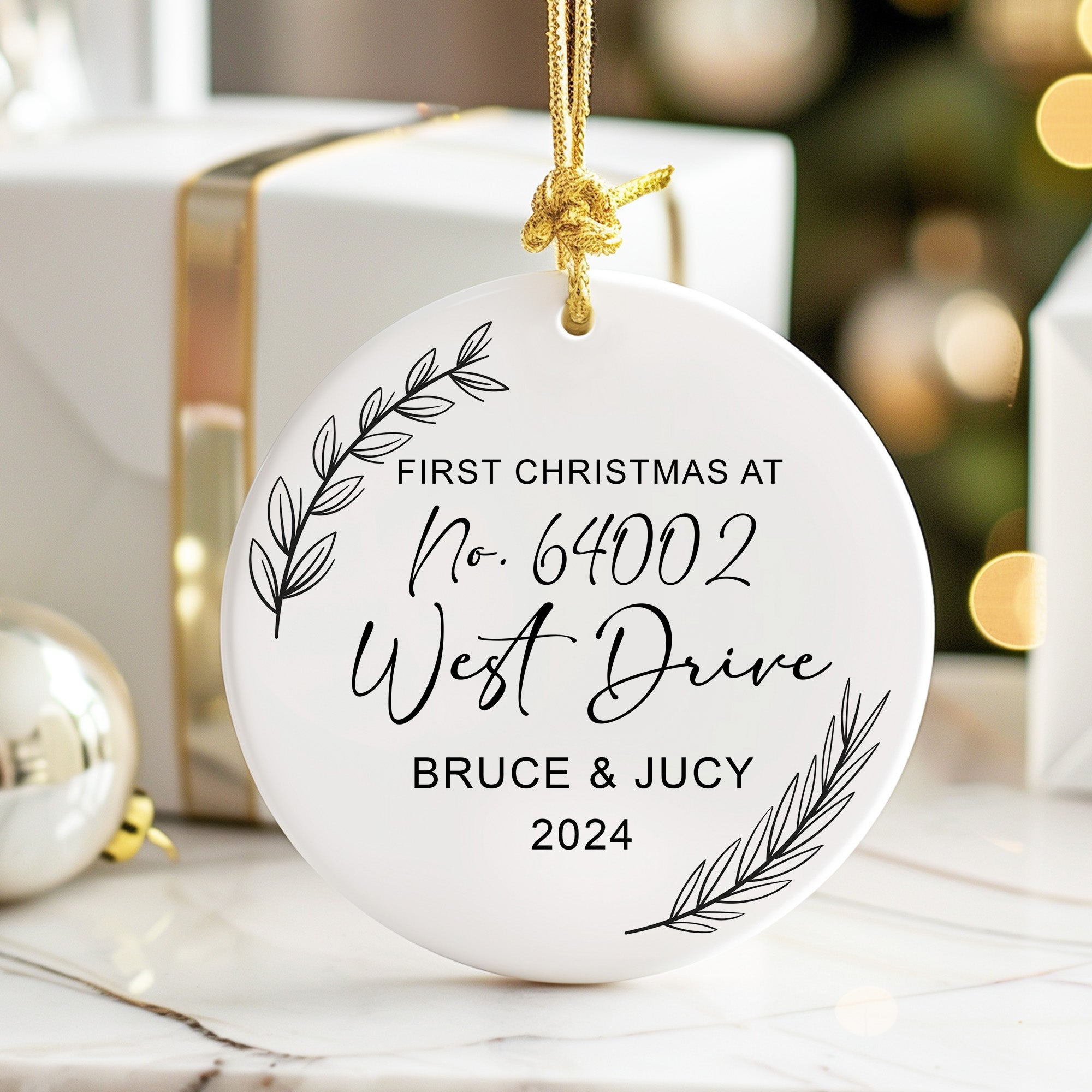 Personalized First Christmas Ornament - Handcrafted Ceramic Keepsake for New Homeowners - Image 6