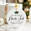 Personalized Baby's First Christmas Ceramic Ornament – Custom Name & Birth Details Keepsake Gift - Image 6