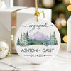 Personalized Engaged Ceramic Ornament – Custom Keepsake for Announcements, Featuring Rustic Mountain Design - Image 6