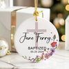 Personalized Floral Baptism Ceramic Ornament for Baby - Custom Name and Date Keepsake Gift - Image 6