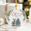 Personalized Baby's First Christmas Ceramic Ornament 2024 - Cute Bunny & Tree Design - Custom Gift for Newborns and Parents - Image 6