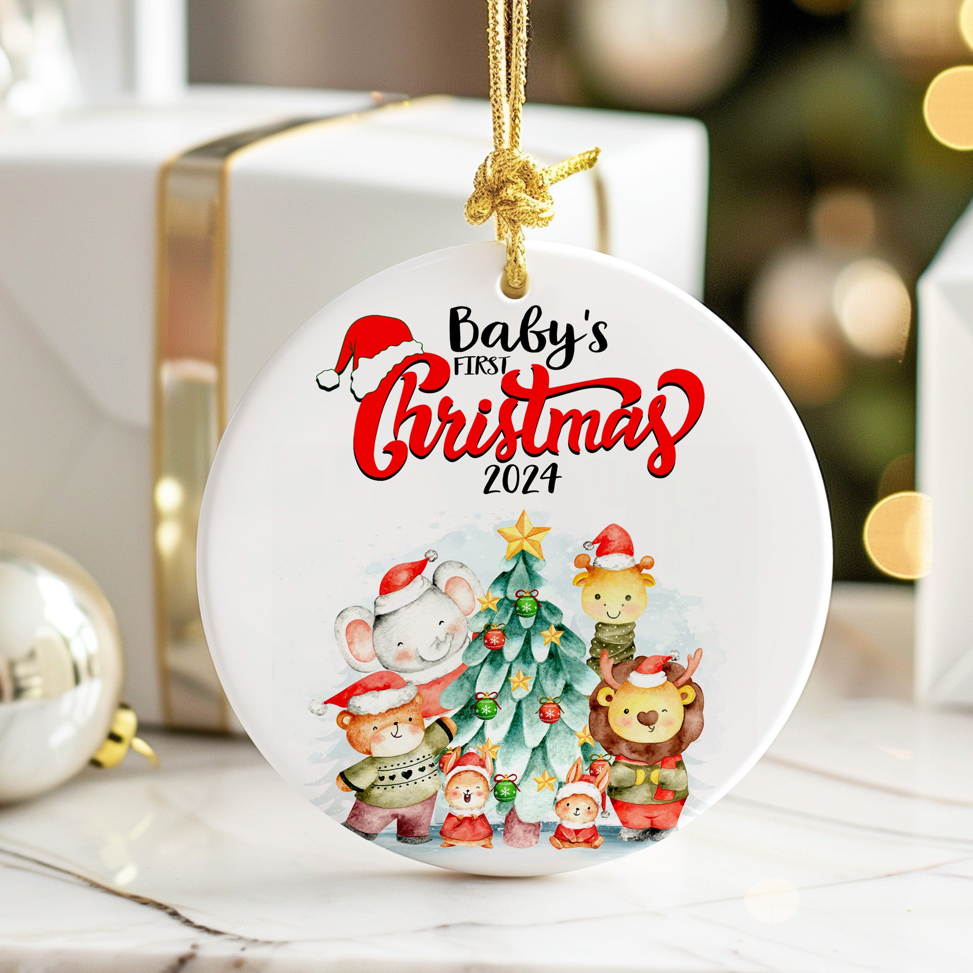 Baby's First Christmas 2024 Personalized Ceramic Ornament - Handcrafted Keepsake for New Parents - Image 6