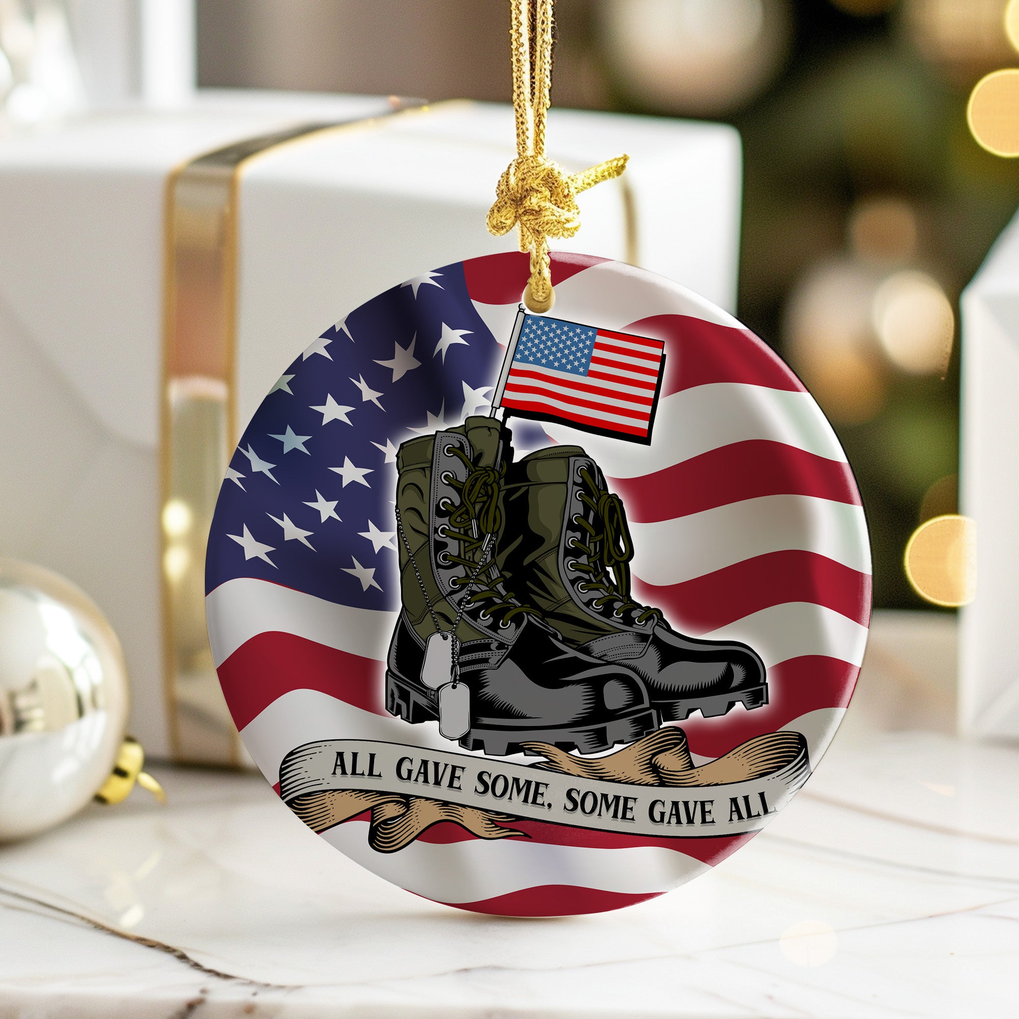 Personalized Military Tribute Ceramic Ornament - Honor & Remember with Customizable Keepsake Gift for Veterans and Loved Ones - Image 6
