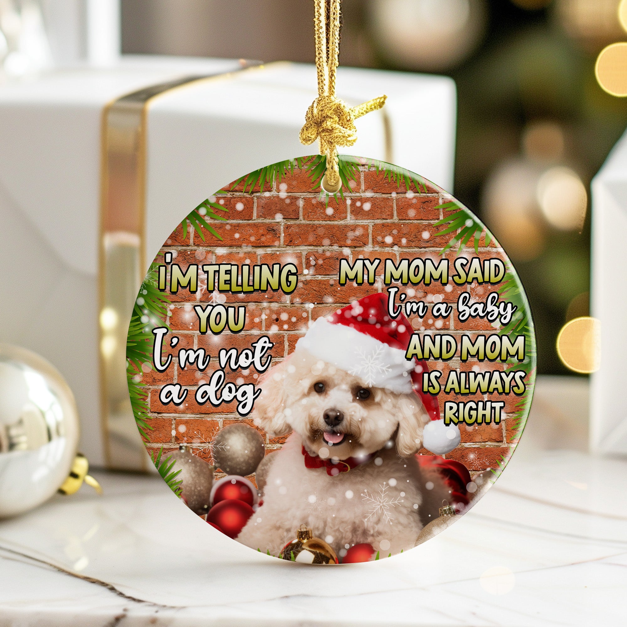 Personalized Christmas Pet Ornament - Custom Ceramic Dog Decoration for Pet Lovers, Perfect Holiday Gift - Image 6