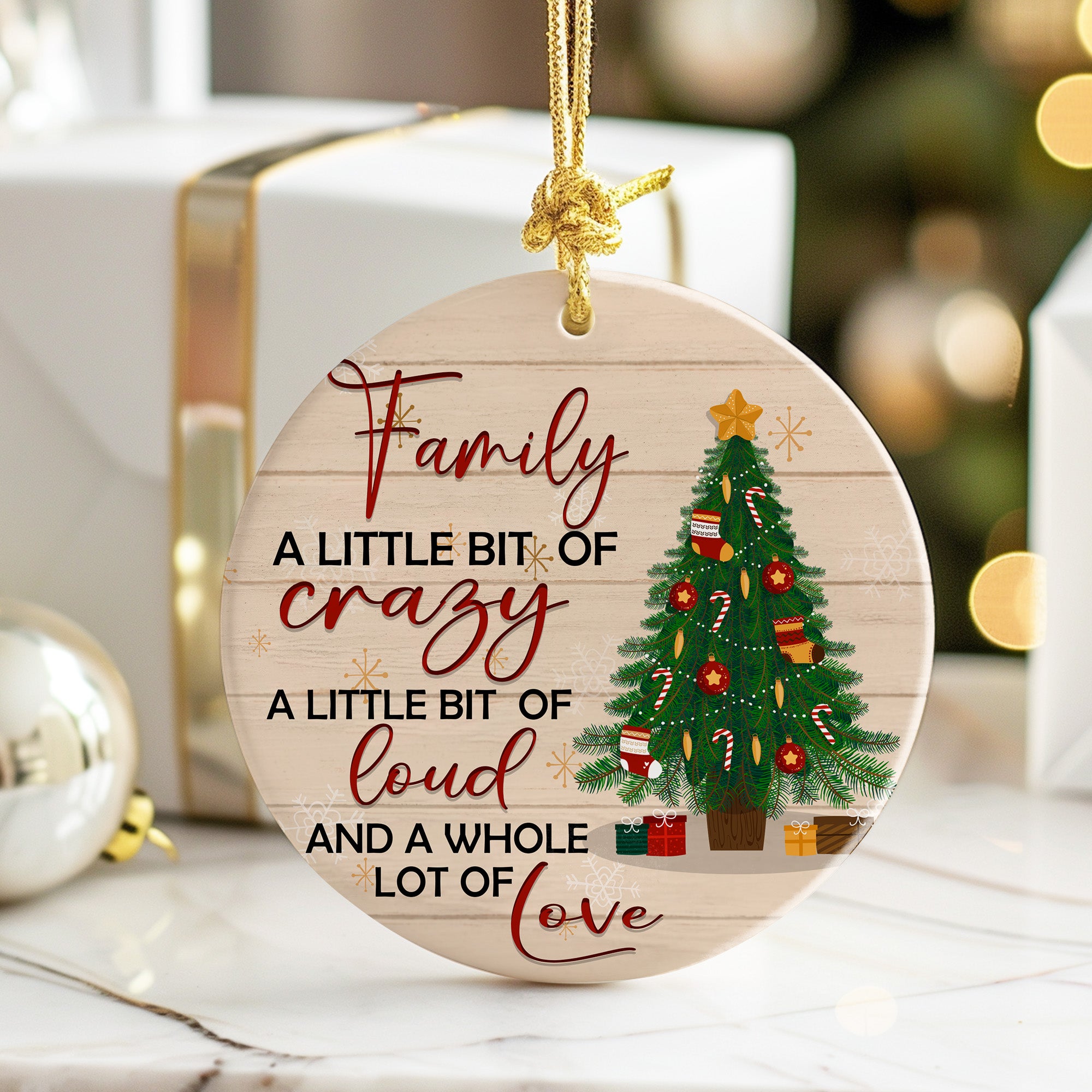 Personalized Family Christmas Ornament – Handmade Ceramic Keepsake with Tree Design, Perfect Gift for Loved Ones - Image 6