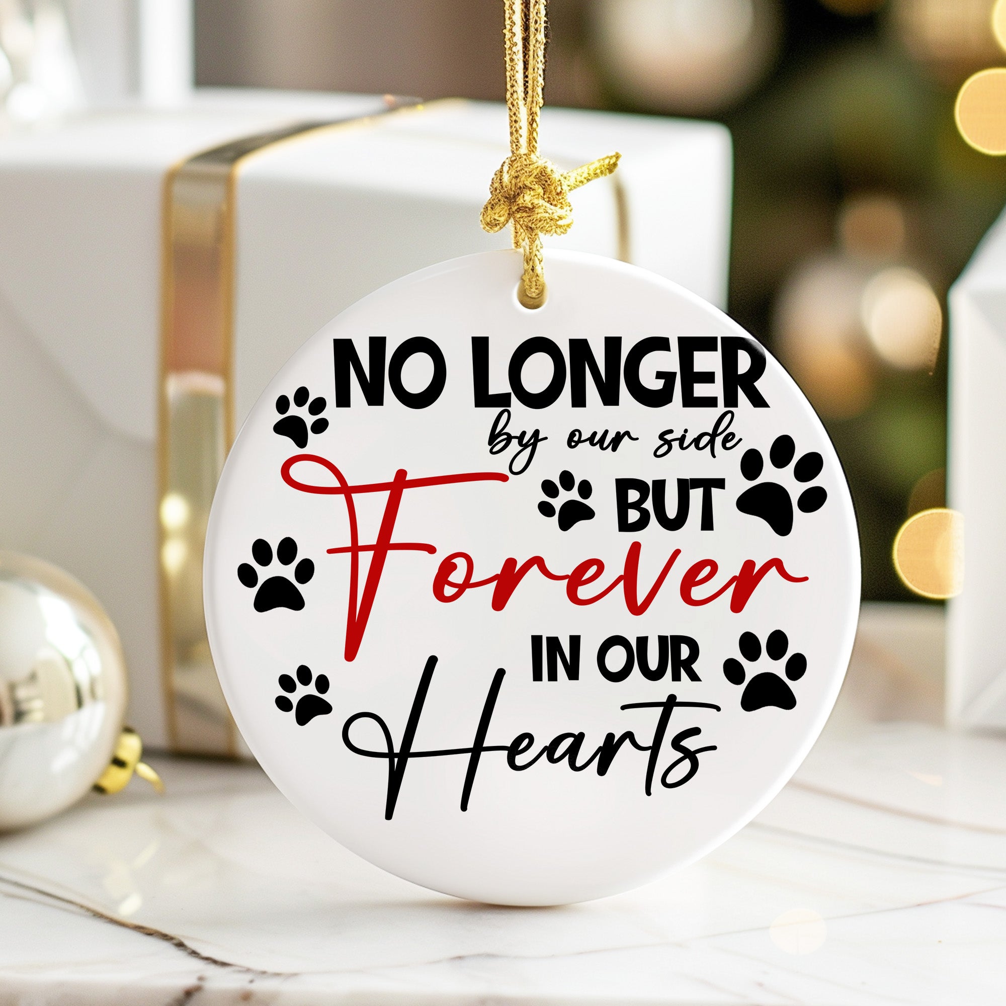 Personalized Memorial Pet Ornament - Heartfelt Keepsake for Pet Lovers - Premium Ceramic with Paw Prints - Image 6