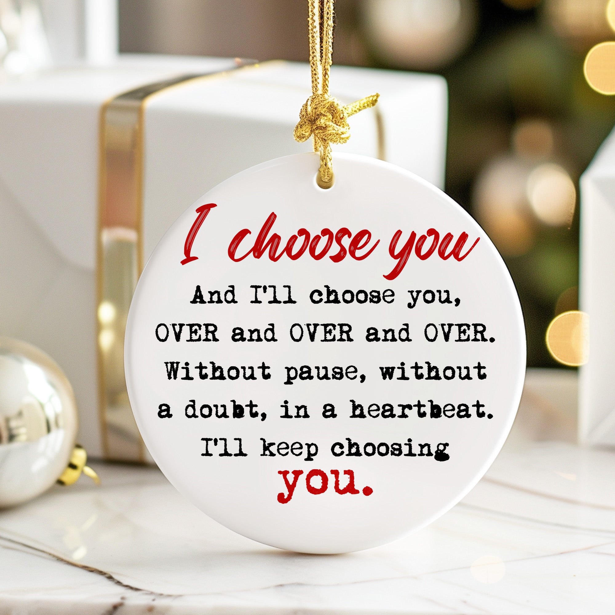 Personalized "I Choose You" Heartfelt Ceramic Ornament – Handcrafted Love Keepsake for Weddings, Anniversaries & Special Moments - Image 6
