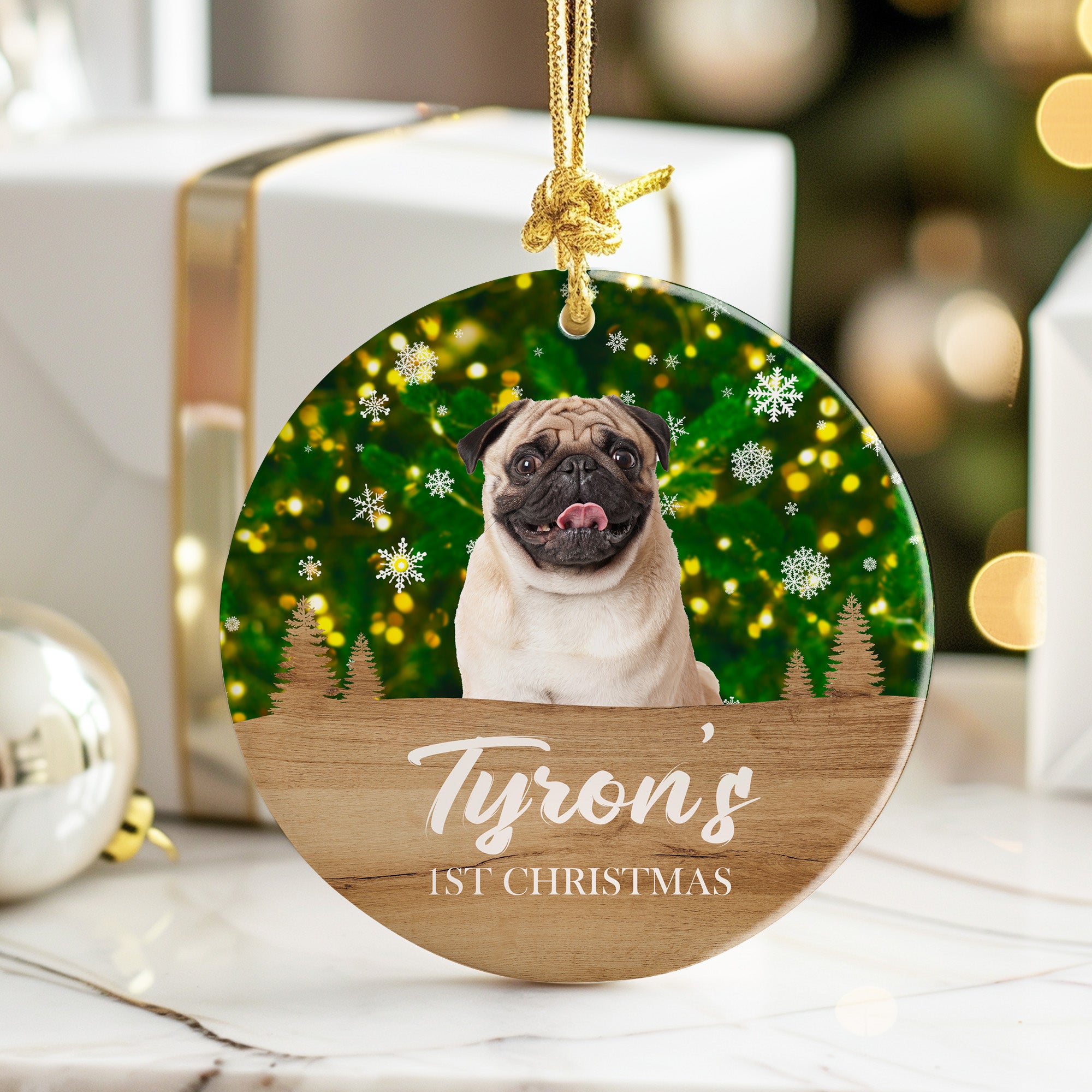 Personalized Dog Christmas Ornament - Custom Ceramic Keepsake for Pet Lovers - Celebrate Your Dog's 1st Christmas with Unique Decoration - Image 6