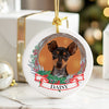 Personalized Ceramic Dog Photo Ornament with Festive Wreath Design – Perfect Pet Lover's Gift - Image 6