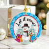 Personalized Ceramic Snowman Ornament with "Let it Snow" Design – Perfect Holiday Gift for Family & Friends - Image 6