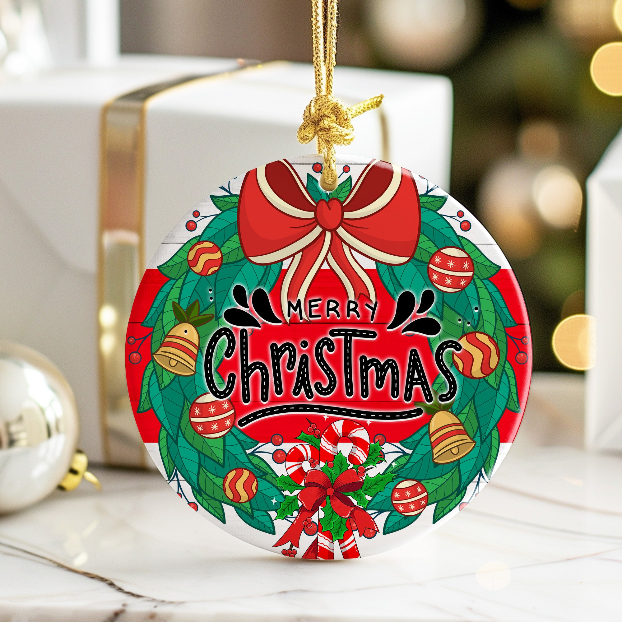 Personalized Merry Christmas Ceramic Ornament – Handcrafted Holiday Keepsake with Festive Designs and Customization Options - Image 6