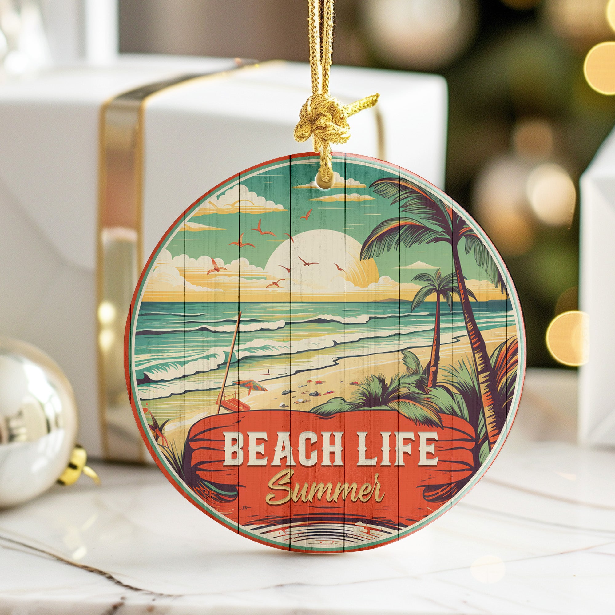 Personalized "Beach Life Summer" Handmade Ceramic Ornament - Vibrant Coastal Design for Unique Gift-Giving - Image 6