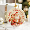 Personalized Merry Christmas Ceramic Ornament – Vintage Santa Design, Handcrafted Holiday Keepsake with Custom Text - Image 6