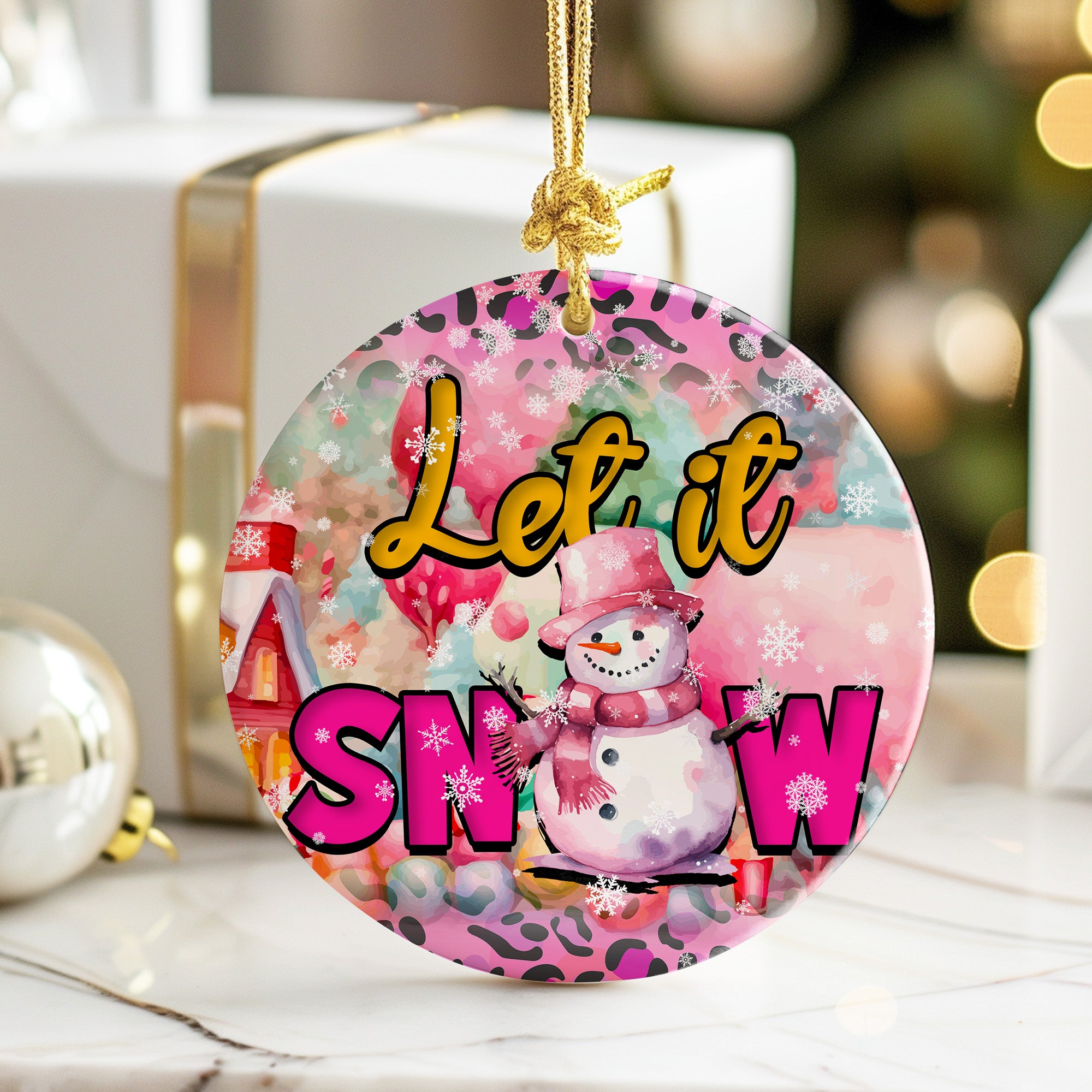 Personalized Ceramic Snowman Ornament – Customizable "Let it Snow" Winter Decor for Perfect Holiday Gifts - Image 6