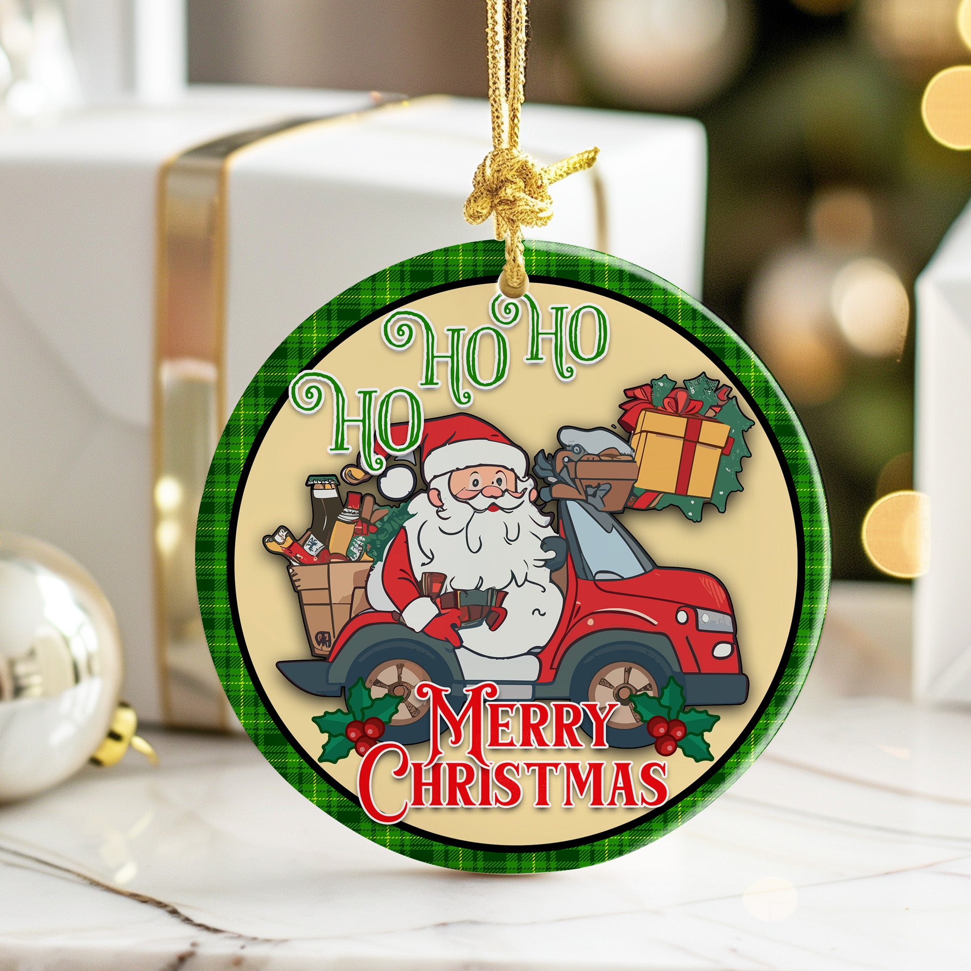 Personalized Santa Claus Ceramic Ornament – Handmade Christmas Decor with Customizable Festive Designs - Image 6
