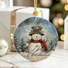 Personalized Merry Christmas Snowman Ceramic Ornament - Handcrafted Holiday Decor for Custom Gift-Giving - Image 6