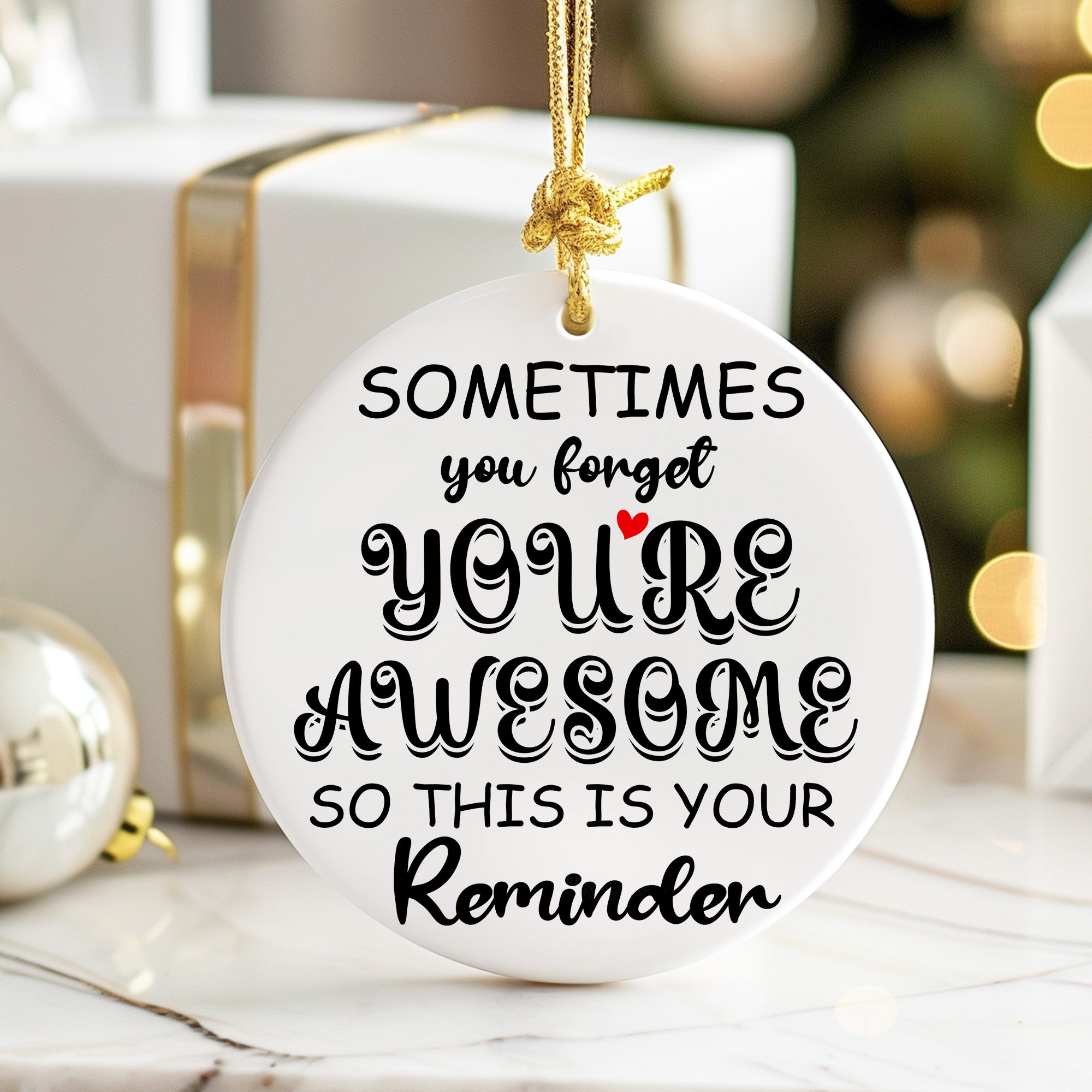 Personalized Ceramic Ornament - "You're Awesome," Handcrafted Keepsake for Inspiration & Encouragement - Image 6
