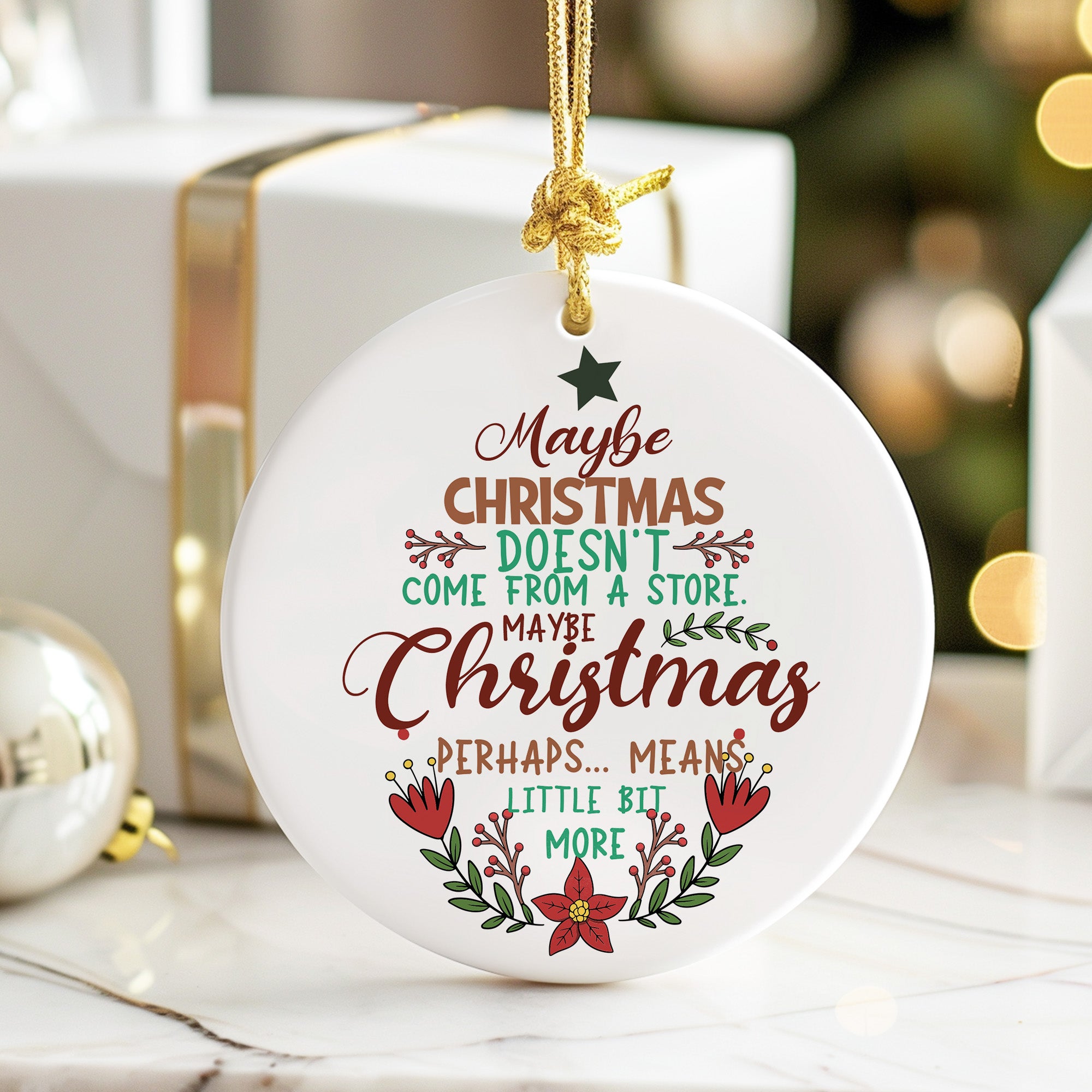 Personalized Handmade Ceramic Christmas Ornaments - Heartwarming Quote for Meaningful Gift-Giving - Image 6
