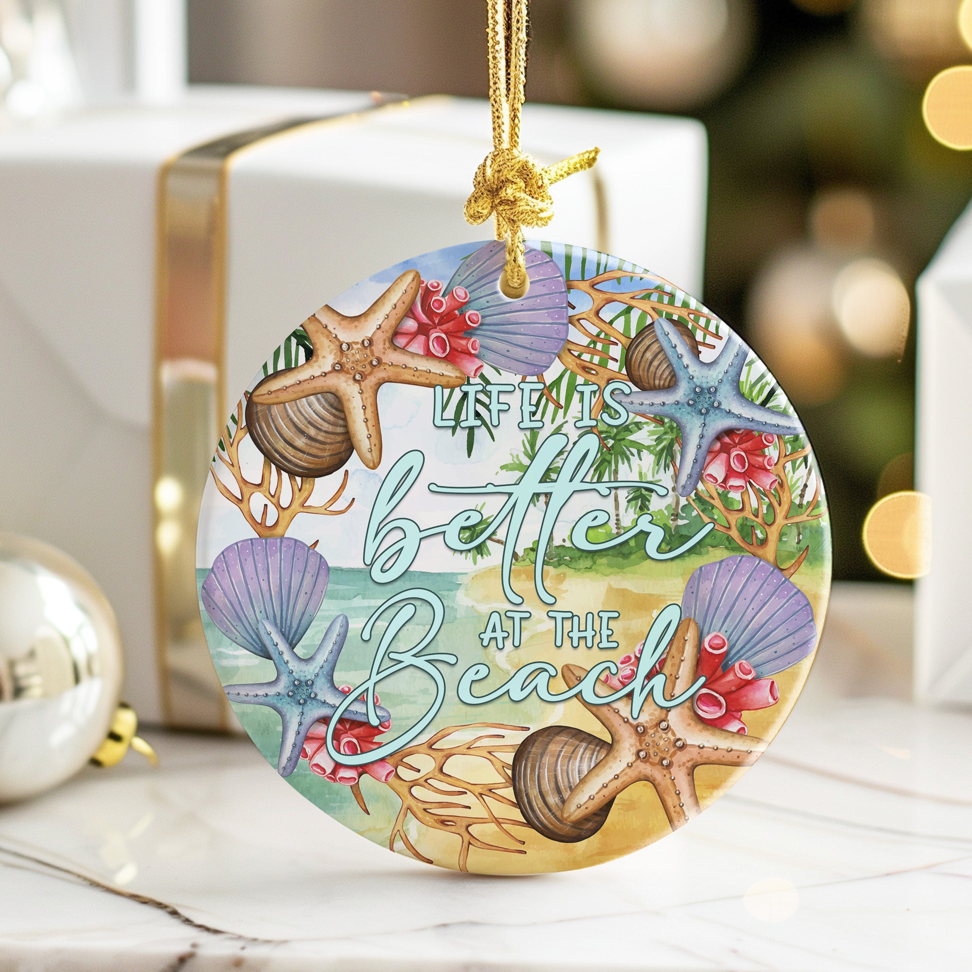 Personalized Coastal Ceramic Ornament - "Life is Better at the Beach" - Handcrafted Ocean-Themed Gift for Beach Lovers - Image 6