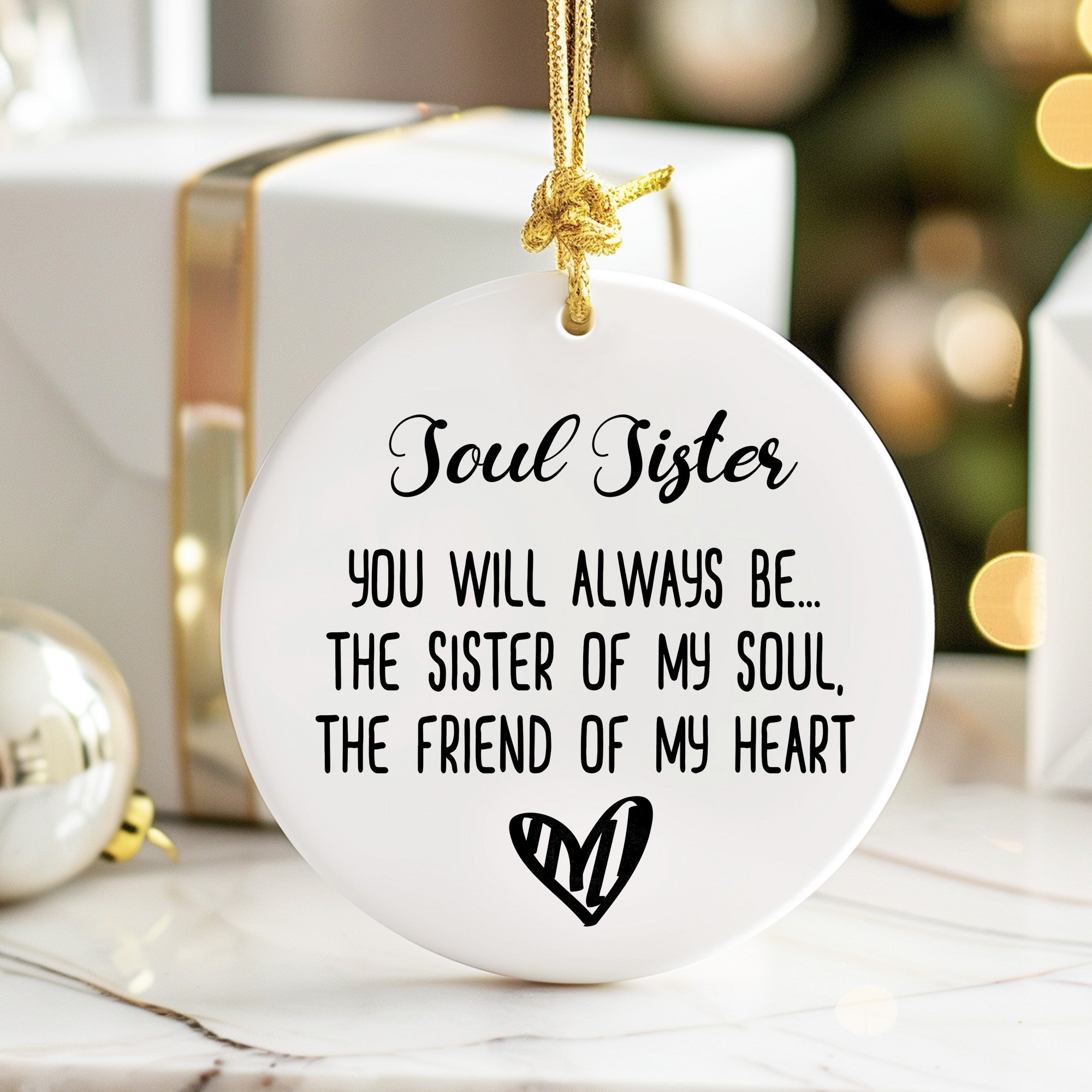 Personalized "Soul Sister" Ceramic Ornament - Heartfelt Friendship Gift for Special Occasions - Image 6