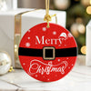Personalized Santa Belt Ceramic Christmas Ornament – Handcrafted Holiday Décor Gift with Customizable Options for Family and Friends - Image 6