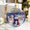 Personalized Welcome Snowman Ceramic Ornament - Cozy Winter Scene for Holiday Decorations and Gift-Giving - Image 6