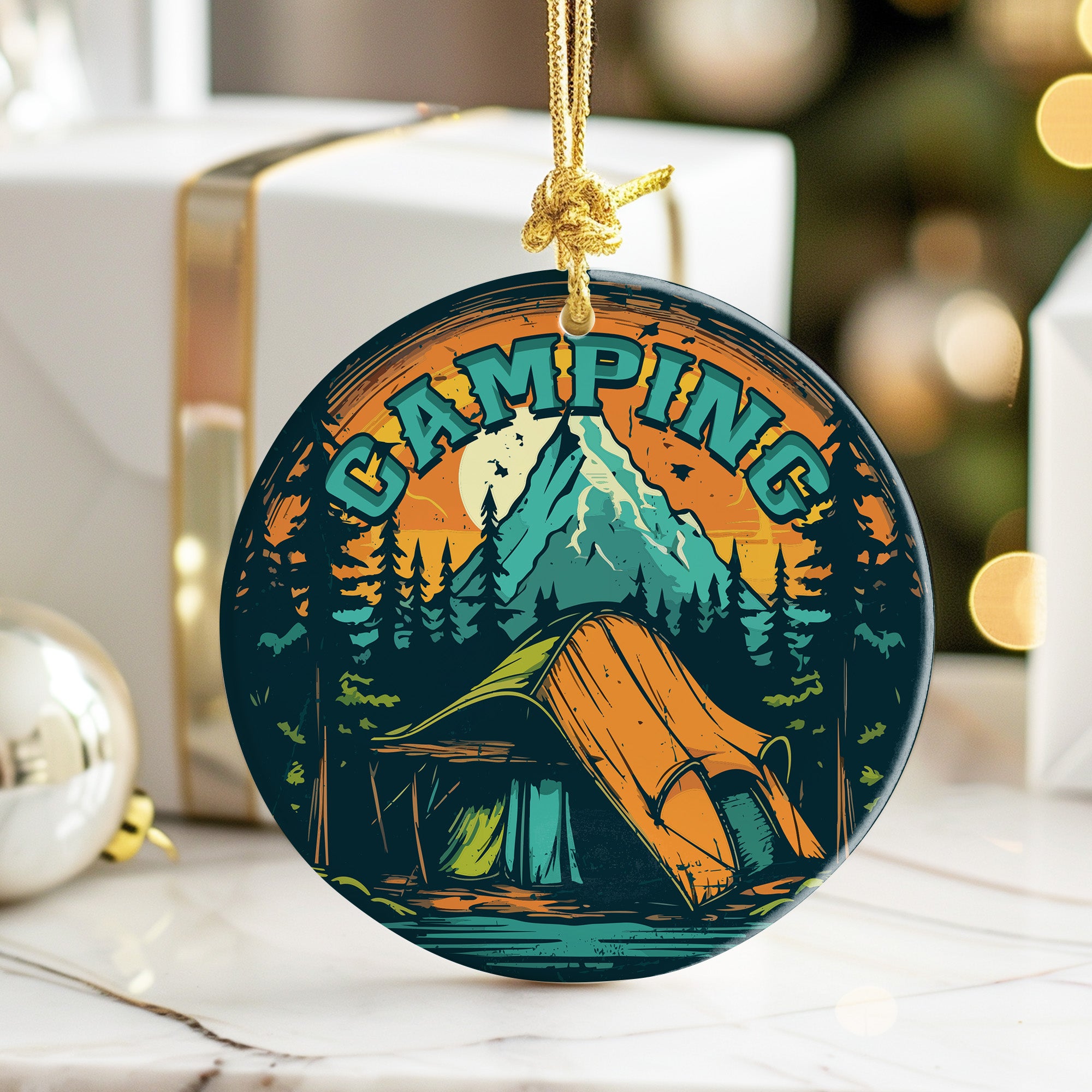 Personalized Ceramic Camping Ornament – Handcrafted Mountain Tent Design for Outdoor Enthusiasts, Perfect Gift for Nature Lovers - Image 6