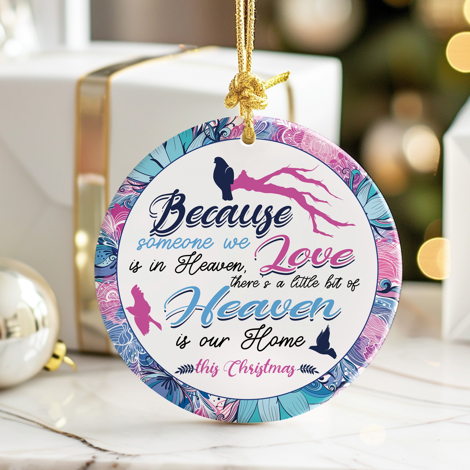 Personalized Memorial Ceramic Christmas Ornament – Customizable Remembrance Keepsake for Home Decoration - Image 6