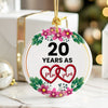 Celebrate 20 Years of Love with Our Personalized Floral Heart Mr & Mrs Ceramic Ornament – Perfect Anniversary Gift - Image 6