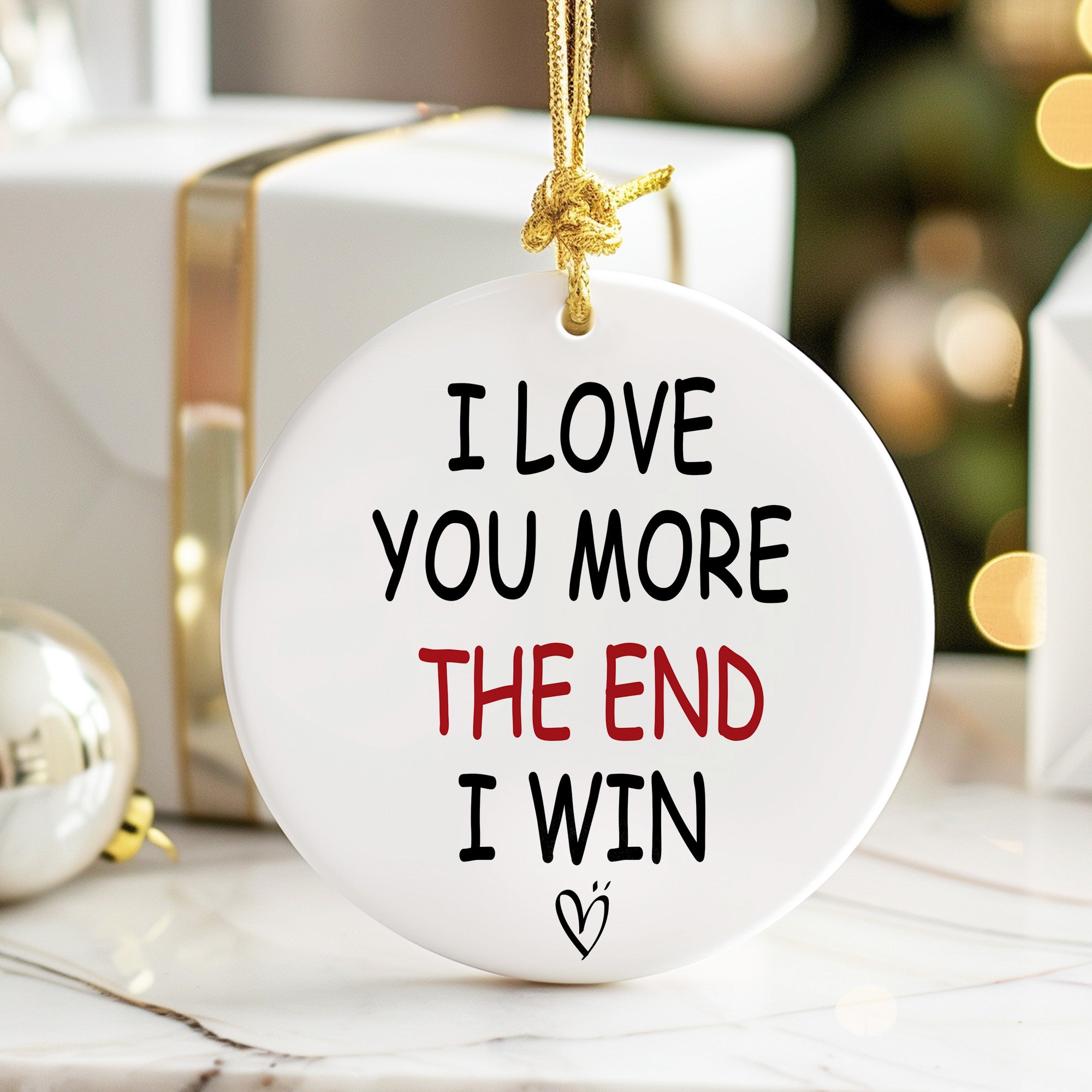 Personalized Ceramic Ornament - "I Love You More" Heartfelt Gift for Loved Ones - Image 6