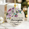 Personalized Memorial Ceramic Ornament with Hummingbirds and Florals - Tribute to Mom, Customizable Gift for Mother's Memory - Image 6