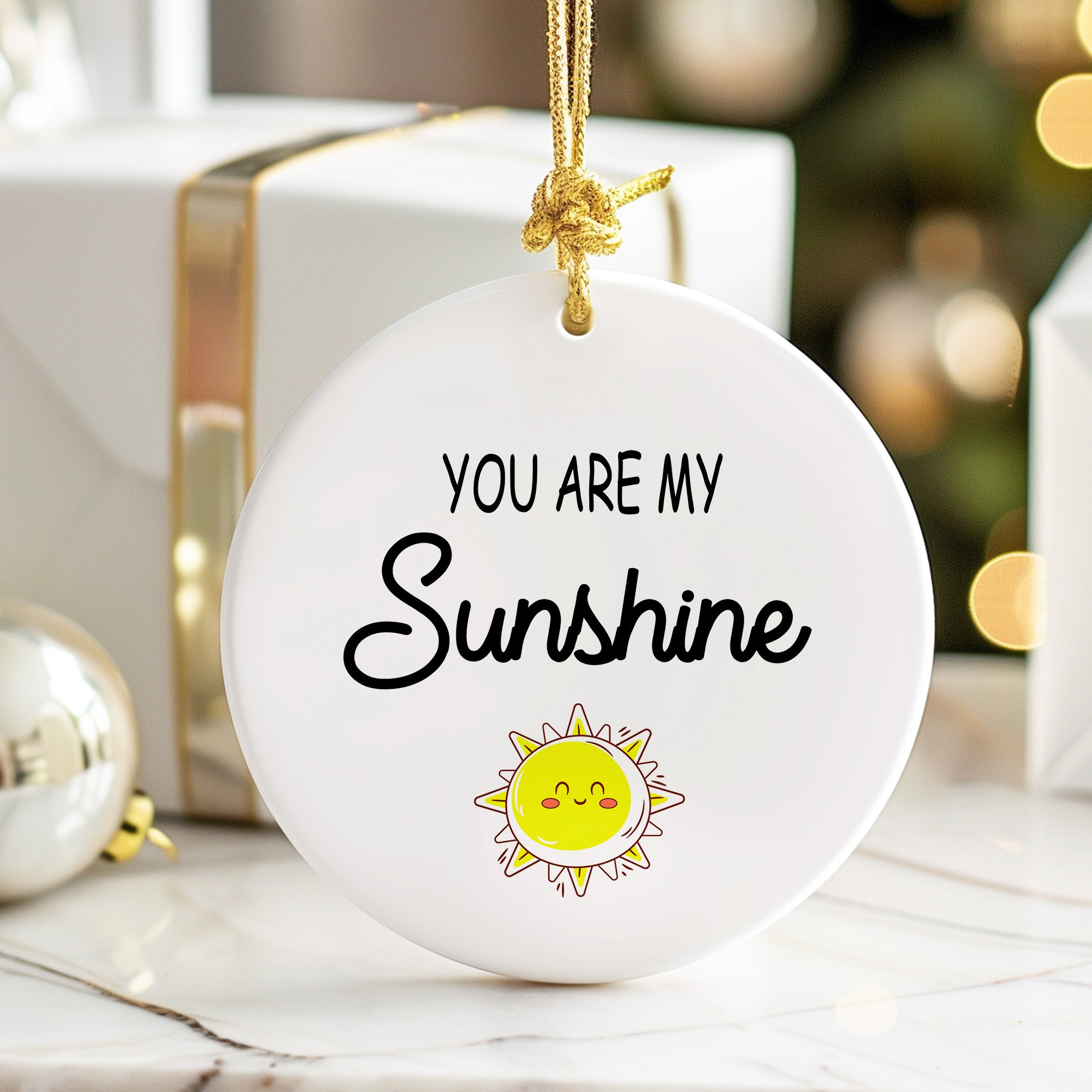Personalized Ceramic Ornament - "You Are My Sunshine" with Adorable Sun Design, Perfect for Custom Gift Giving - Image 6