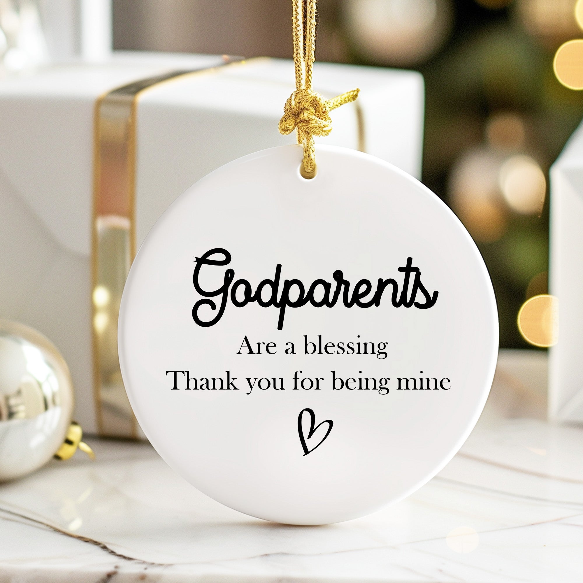 Personalized Godparents Ceramic Ornament – Handcrafted Keepsake Gift with Heartfelt Message - Image 6