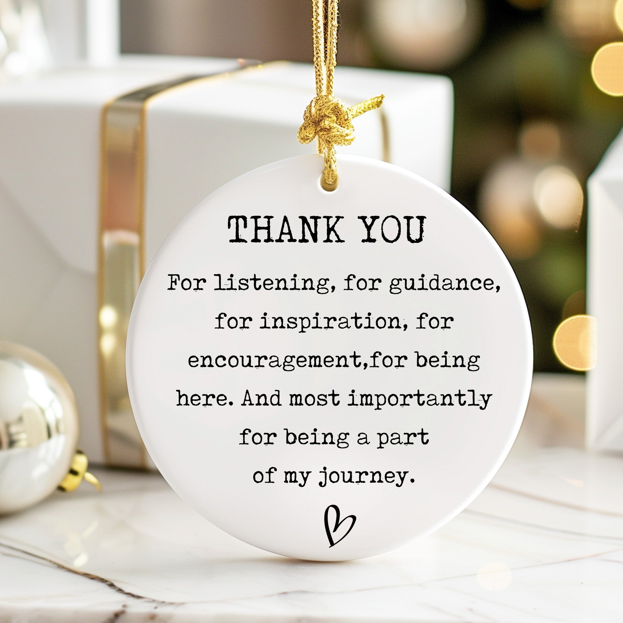 Personalized Thank You Ceramic Ornament – Heartfelt Appreciation Gift for Friends, Family, and Mentors - Image 6