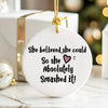 Personalized Inspirational Ceramic Ornament for Women – "She Believed, She Could" – Unique Handmade Gift for Empowerment - Image 6
